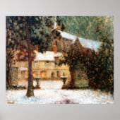 Le Sidaner: Huis in sneeuw Poster (Voorkant)
