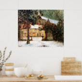 Le Sidaner: Huis in sneeuw Poster (Keuken)