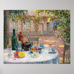 Le Sidaner: Tabel onder bladeren in de zon Poster
