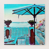 Le Sirenuse in Positano, Italië, tijd van thee Legpuzzel (Verticaal)