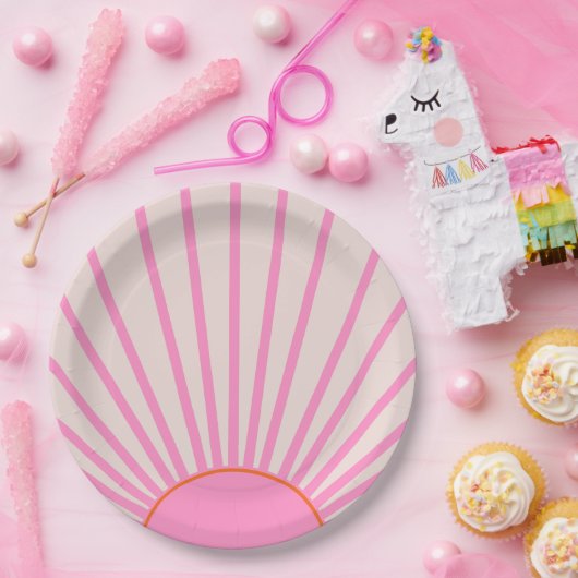 Le Soleil 01 Sun Pink Sunshine Papieren Bordje (Feest)