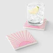 Le Soleil 01 Sun Pink Sunshine Stenen Onderzetter (Zijkant)