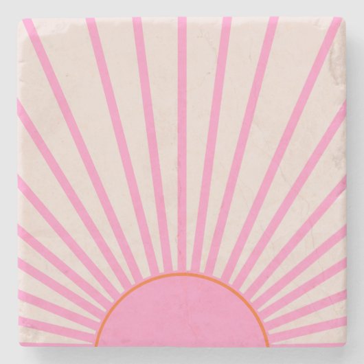 Le Soleil 01 Sun Pink Sunshine Stenen Onderzetter (Voorkant)