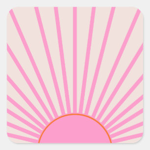 Le Soleil 01 Sun Pink Sunshine Vierkante Sticker