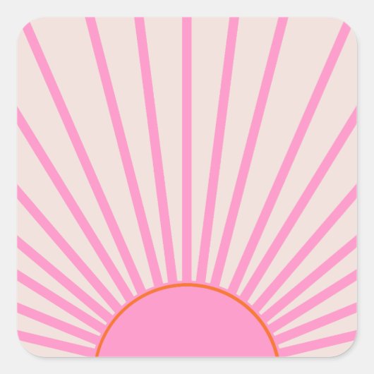 Le Soleil 01 Sun Pink Sunshine Vierkante Sticker (Voorkant)