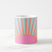 Le Soleil 02 Retro Zon Roze En Blauw Zonneschijn Koffiemok (Center)