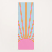 Le Soleil 02 Retro Zon Roze En Blauw Zonneschijn Yogamat (Voorkant)