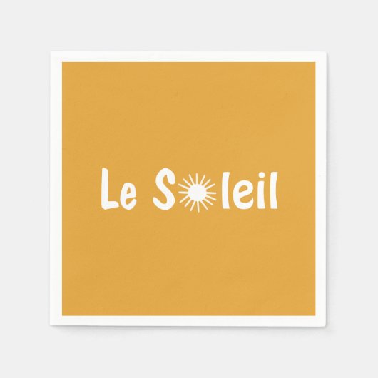 Le Soleil Franse Sunshine aangepaste kleuren Servet (Voorkant)