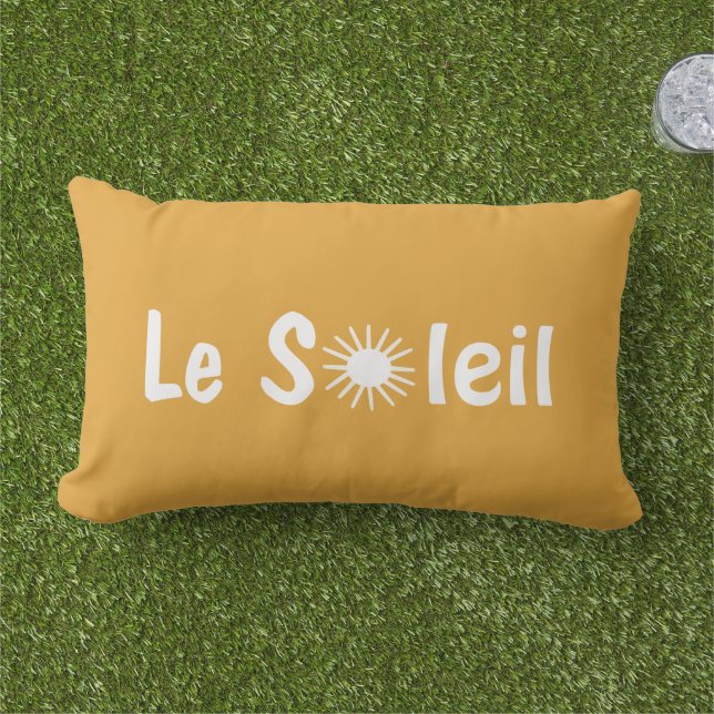 Le Soleil Franse Zonneschijn Aangepaste Kleuren  Buitenkussen (Gras)