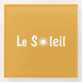 Le Soleil Franse Zonneschijn Aangepaste Kleuren  Glazen Onderzetter