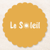 Le Soleil Franse Zonneschijn Aangepaste Kleuren Kartonnen Onderzetters (Voorkant)