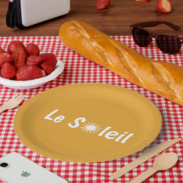 Le Soleil Franse Zonneschijn Aangepaste Kleuren  Papieren Bordje