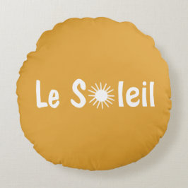 Le Soleil Franse Zonneschijn Aangepaste Kleuren  Rond Kussen