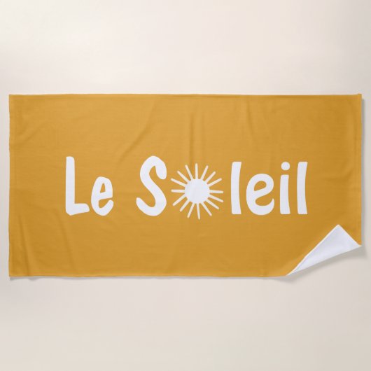 Le Soleil Franse Zonneschijn Aangepaste Kleuren Strandlaken (Voorkant)