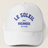Le Soleil Vacances Côte d'Azur Azure Blauw Trucker Pet (Voorkant)