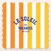 Le Soleil Vacances Côte d'Azur Cabana Stripe Kartonnen Onderzetters (Voorkant)