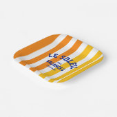 Le Soleil Vacances Côte d'Azur Cabana Stripe Papieren Bordje (Gebogen)