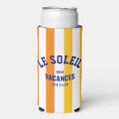 Le Soleil Vacances Côte d'Azur Cabana Stripe Seltzer Blikjeskoeler (Seltzer Voorkant)