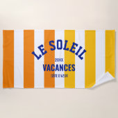 Le Soleil Vacances Côte d'Azur Cabana Stripe Strandlaken (Voorkant)