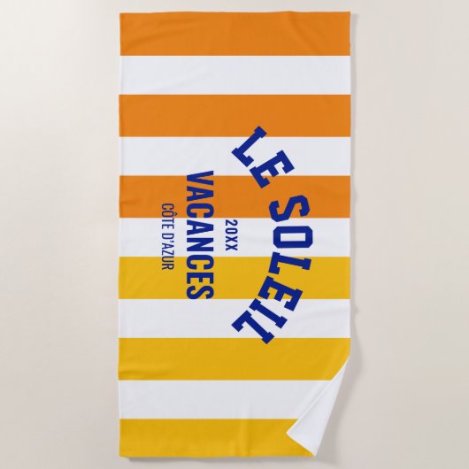 Le Soleil Vacances Côte d'Azur Cabana Stripe Strandlaken (Voorkant)