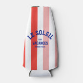 Le Soleil Vacances Franse Rivièra Cabana Stripe Flesjeskoeler (Voorkant)