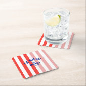 Le Soleil Vacances Franse Rivièra Cabana Stripe Kartonnen Onderzetters (Insitu)