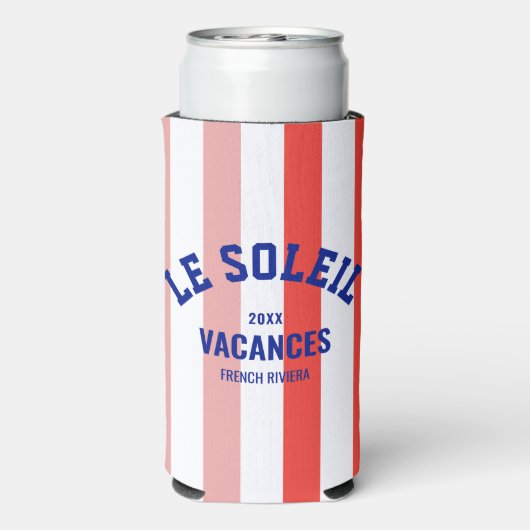Le Soleil Vacances Franse Rivièra Cabana Stripe Seltzer Blikjeskoeler (Seltzer Achterkant)