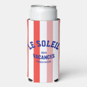 Le Soleil Vacances Franse Rivièra Cabana Stripe Seltzer Blikjeskoeler (Seltzer Voorkant)