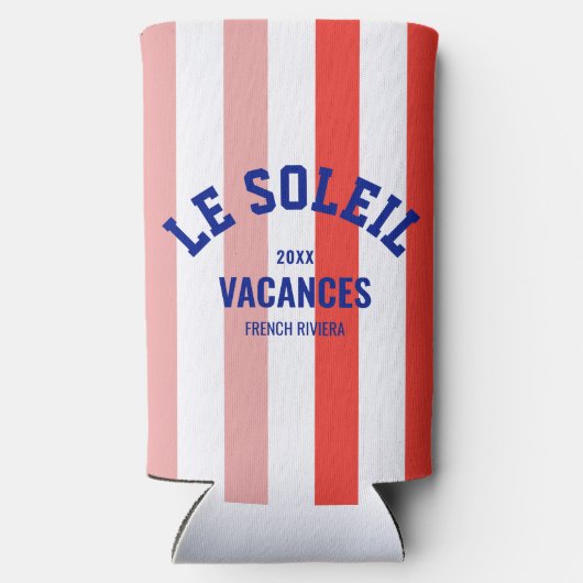 Le Soleil Vacances Franse Rivièra Cabana Stripe Seltzer Blikjeskoeler (Achterkant)