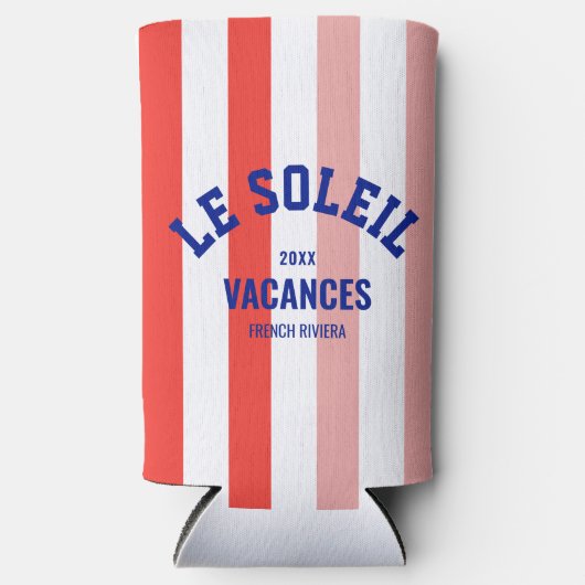 Le Soleil Vacances Franse Rivièra Cabana Stripe Seltzer Blikjeskoeler (Voorkant)