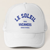Le Soleil Vakantie Franse Riviera Azuurblauw Trucker Pet (Voorkant)