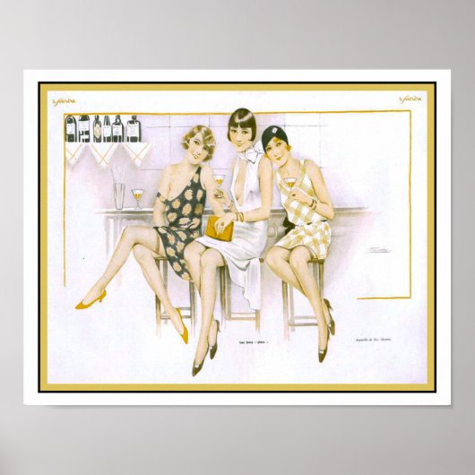 Le Sourire Franse Cocktail Hour uit 1920 Poster (Voorkant)