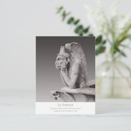 Le Stryge Notre Dame de Paris Sculpture CC1178 Briefkaart (Staand voorkant)
