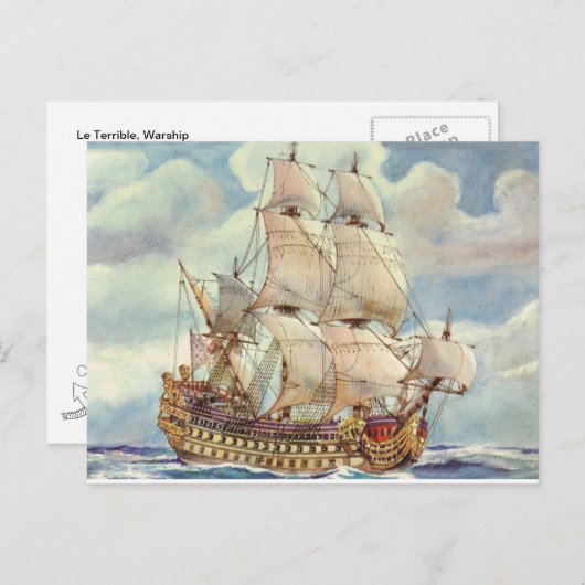 Le Terrible, Warship of Louis XIV Briefkaart (Voorkant / Achterkant)