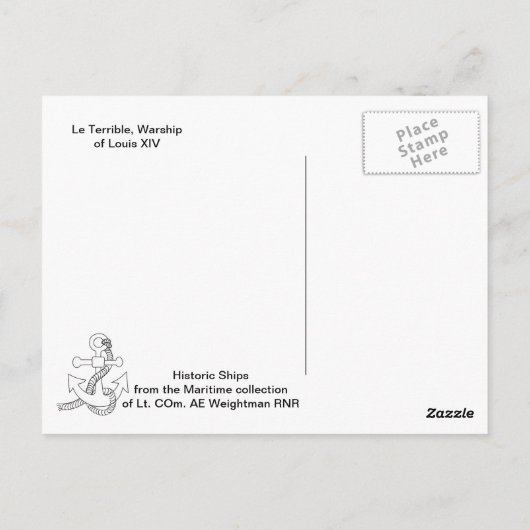 Le Terrible, Warship of Louis XIV Briefkaart (Achterkant)