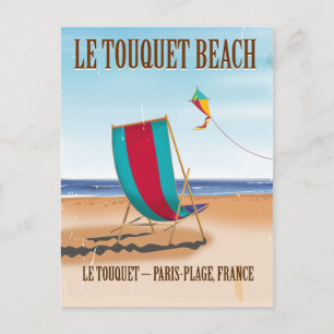 Le Touquet strand vintage Franse reisposter Briefkaart