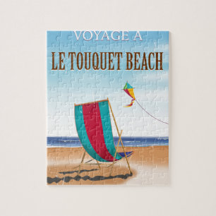 Le Touquet strand vintage Franse reisposter Legpuzzel