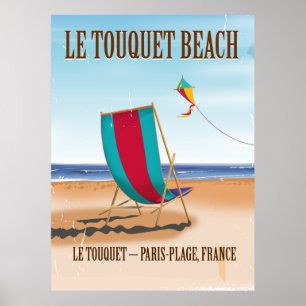 Le Touquet strand vintage Franse reisposter Poster