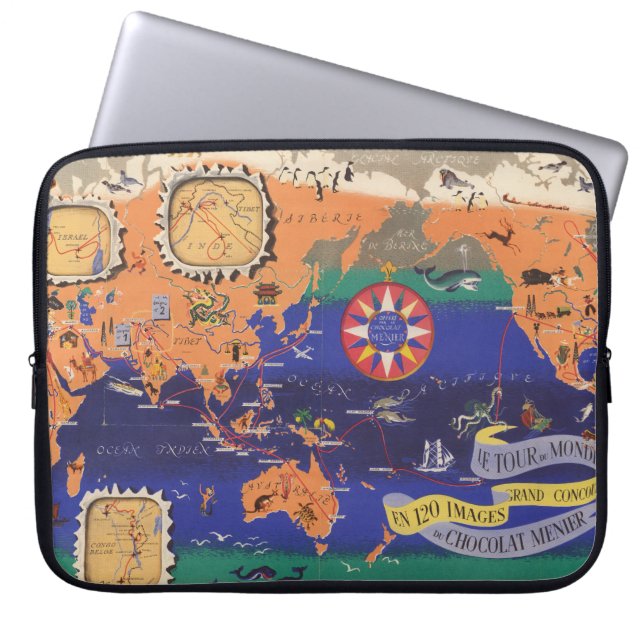 Le Tour du Monde Laptop Sleeve (Voorkant)