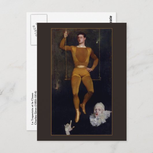 Le Trapeziste et le Clown door Charles Giron Briefkaart (Voorkant / Achterkant)