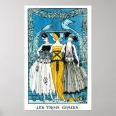 Le trois graces van George Barbier Poster (Voorkant)