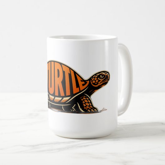 Le Turtle Schildpad T-shirt Koffiemok (Voorkant rechts)