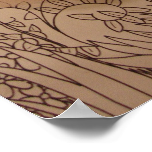 Le Tutu Roos (roze tutu) Poster (Hoek)