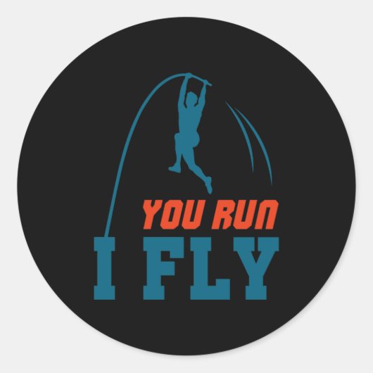Le Vault Funny Levault Vaulting You Run I Fly  Ronde Sticker (Voorkant)