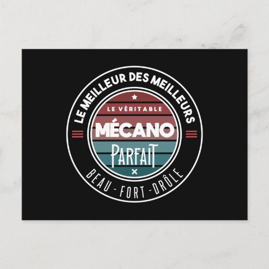 Le véritable mécano parfait briefkaart (Voorkant)