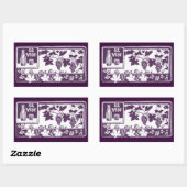 Le Vin,  wijnlabel Rechthoekige Sticker (Vel)