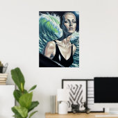 LE VISAGE DE LA VAGUE (Het gezicht van de golf) Poster (Thuiskantoor)