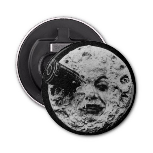 Le Voyage Dans La Lune Vintage Button Flesopener (Voorkant)