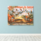 Le voyage en Suisse - De ramp met de spoorwegen Canvas Afdruk (Insitu (Houten vloer))