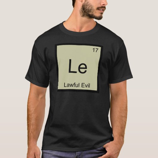 Le - Wettelijk Kwaad Grappig Chemie Element Symboo T-shirt (Voorkant)